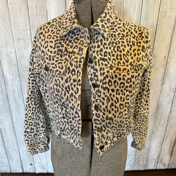 Baevely Jackets & Blazers - Leopard Print Jean Jacket for Women